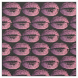 Pink Lips on Black Fabric