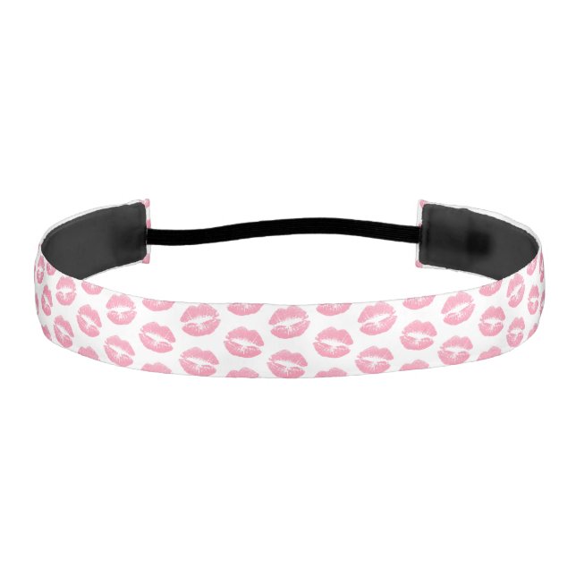 Pink Lips, Pattern Of Lips, Pink Lipstick, Kiss Athletic Headband (Front)