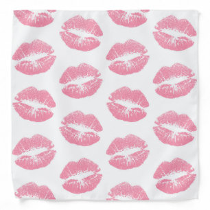 Pink Lips, Pattern Of Lips, Pink Lipstick, Kiss Bandana