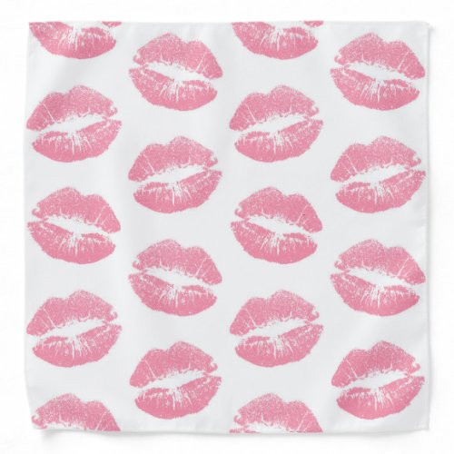 Pink Lips Pattern Of Lips Pink Lipstick Kiss Bandana