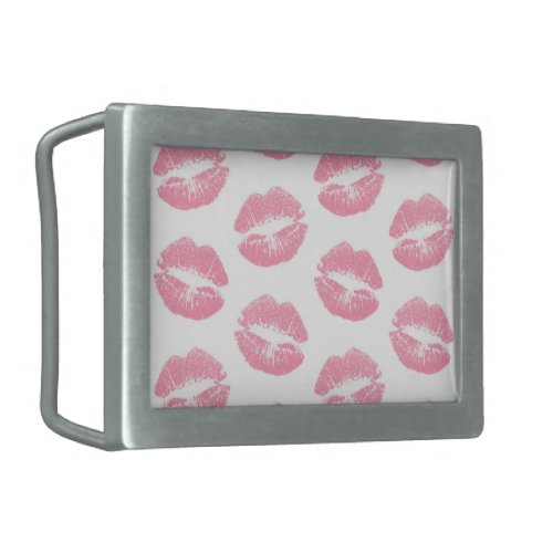 Pink Lips Pattern Of Lips Pink Lipstick Kiss Belt Buckle