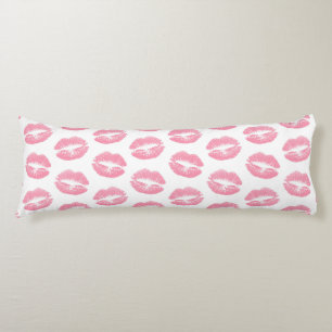 Pink Lips, Pattern Of Lips, Pink Lipstick, Kiss Body Pillow
