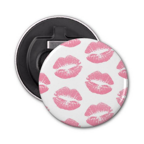 Pink Lips Pattern Of Lips Pink Lipstick Kiss Bottle Opener