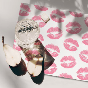 Pink Lips, Pattern Of Lips, Pink Lipstick, Kiss Cloth Placemat