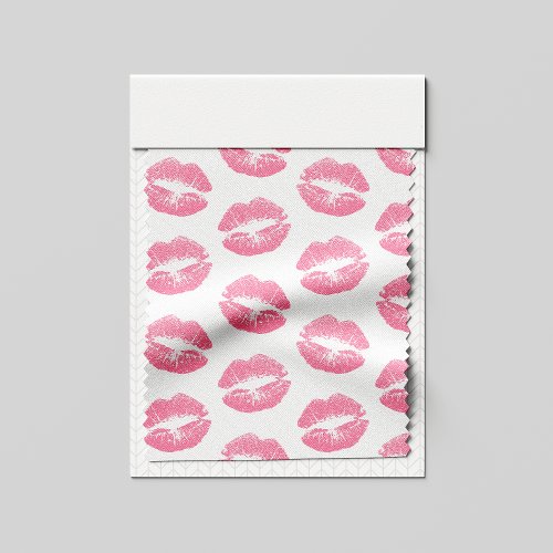 Pink Lips Pattern Of Lips Pink Lipstick Kiss Fabric