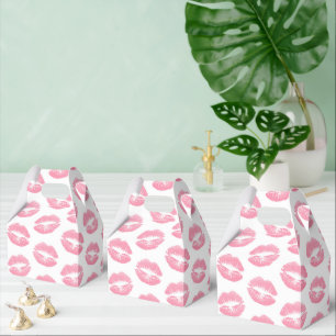 Pink Lips, Pattern Of Lips, Pink Lipstick, Kiss Favor Boxes