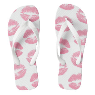 Pink Lips, Pattern Of Lips, Pink Lipstick, Kiss Flip Flops