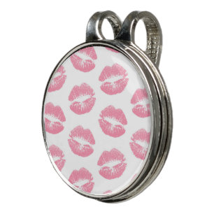 Pink Lips, Pattern Of Lips, Pink Lipstick, Kiss Golf Hat Clip