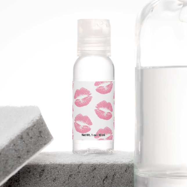 Pink Lips, Pattern Of Lips, Pink Lipstick, Kiss Hand Sanitizer (Insitu)