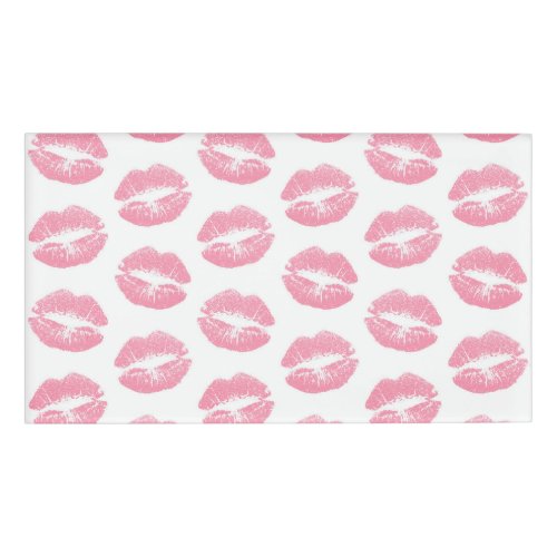 Pink Lips Pattern Of Lips Pink Lipstick Kiss Name Tag
