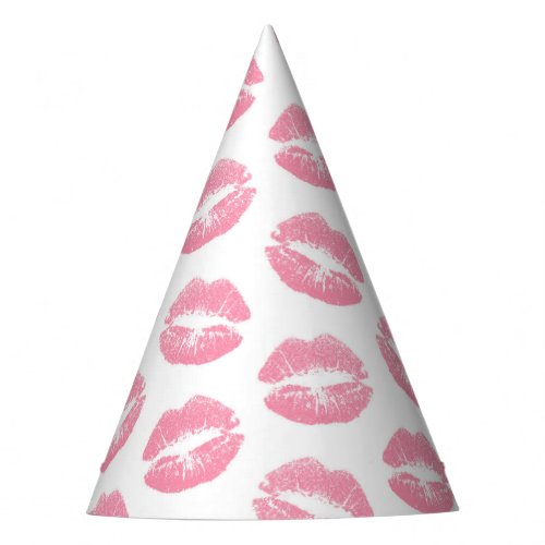 Pink Lips Pattern Of Lips Pink Lipstick Kiss Party Hat