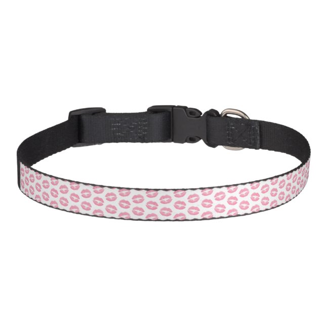 Pink Lips, Pattern Of Lips, Pink Lipstick, Kiss Pet Collar (Front)