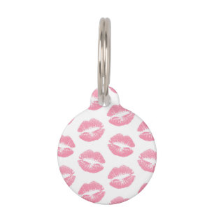 Pink Lips, Pattern Of Lips, Pink Lipstick, Kiss Pet ID Tag