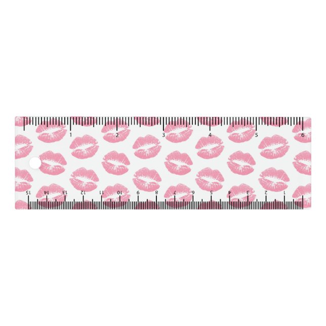 Pink Lips, Pattern Of Lips, Pink Lipstick, Kiss Ruler (Front)