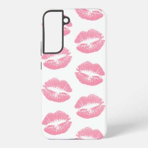 Pink Lips Pattern Of Lips Pink Lipstick Kiss Samsung Galaxy S22 Case