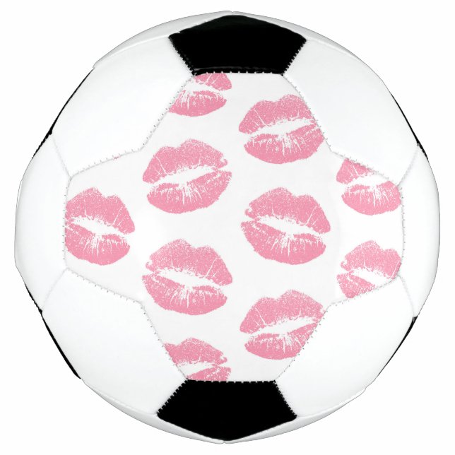 Pink Lips, Pattern Of Lips, Pink Lipstick, Kiss Soccer Ball (Front)