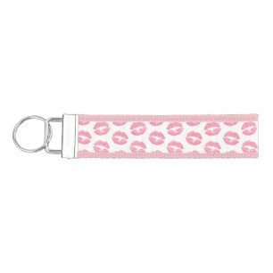 Pink Lips, Pattern Of Lips, Pink Lipstick, Kiss Wrist Keychain