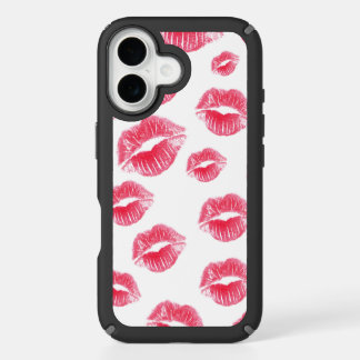 Pink Lips Pattern Pop Art Illustration iPhone 16 Case