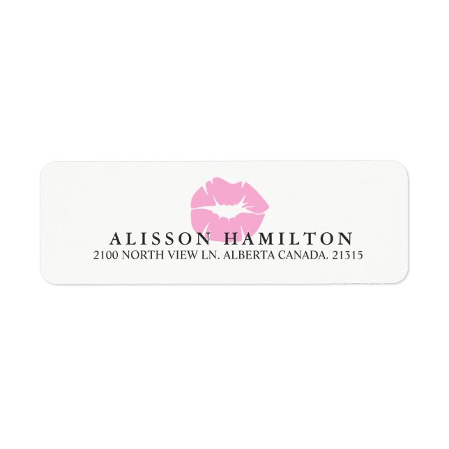 Pink Lips | Personalized Return Address Label (Front)
