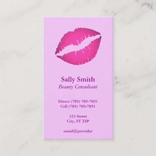 Pink Lips Profile Card Business Card Template