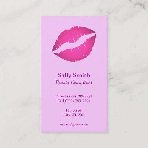 Customizable Pink Lips Profile Card Business Card Template