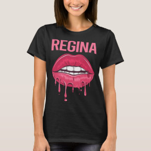 Pink Lips - Regina Name T-Shirt