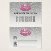 Pink Lips Silver Glitter Application Instructions (Front & Back)