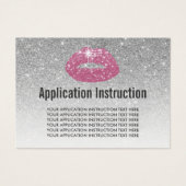 Pink Lips Silver Glitter Application Instructions (Front)