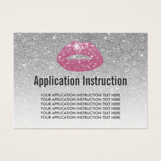 Pink Lips Silver Glitter Application Instructions (Front)