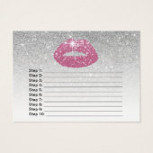 Pink Lips Silver Glitter Application Instructions (Back)