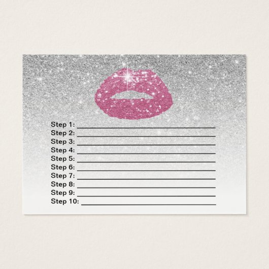 Pink Lips Silver Glitter Application Instructions (Back)