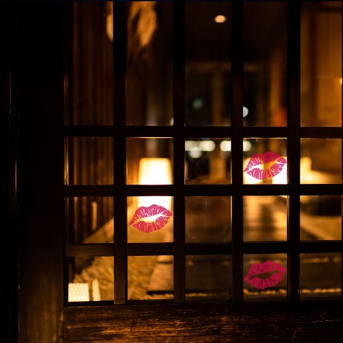 Pink Lips Window Cling Window Cling