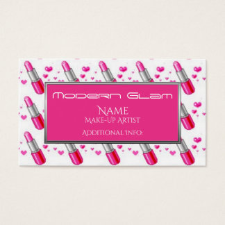 Heart Cosmetic Business Cards Templates Zazzle Pink Lipstick Hearts Cosmetics Business Card 2