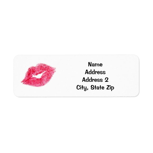 Pink Lipstick Kiss Label (Front)