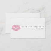 Pink Lipstick Kiss Mark Cosmetology Business Card (Front/Back)