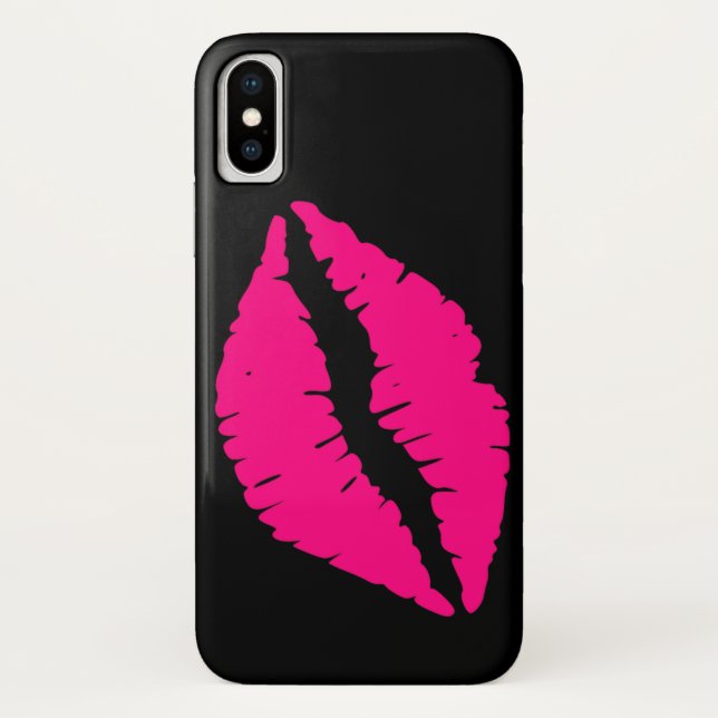 Pink lipstick kiss pop art Case-Mate iPhone case (Back)