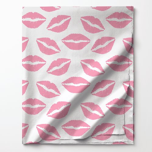 Pink Lipstick Kisses Pattern Fabric