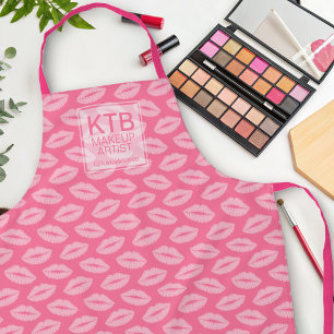 Pink Lipstick Lips Custom Makeup Artist Apron