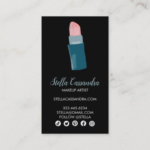 Pink Lipstick Makeup Artist Beauty Salon Skincare  Business Card