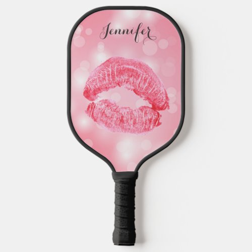 Pink Lipstick Personalized Pickleball Paddle