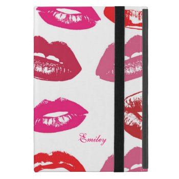 Pink Lipstick Prints Ipad Mini Case by Hannahscloset at Zazzle