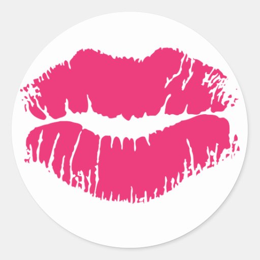 Pink Lipstick Sticker | Zazzle