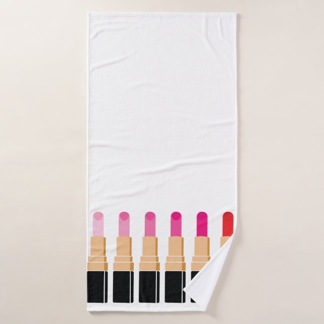 Pink Lipsticks Towel (Bath Towel)