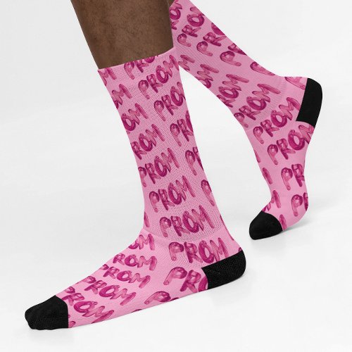 Pink Liquid Hot Pink Metal Prom Socks