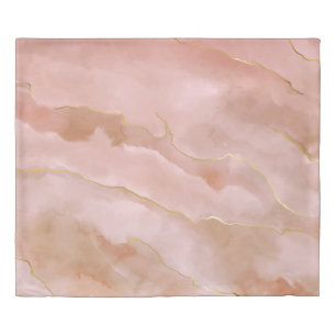 Pink liquid marble texture duvet cover
