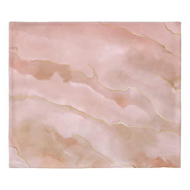 Pink liquid marble texture duvet cover (Front)