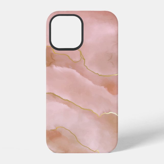 Pink liquid marble texture iphone case (Back)