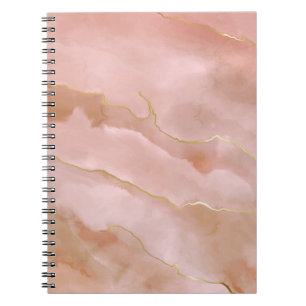 Pink liquid marble texture notebook