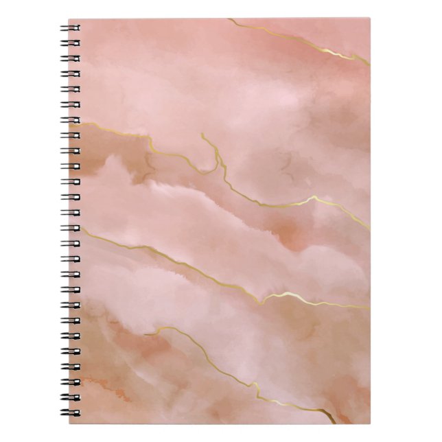 Pink liquid marble texture notebook (Front)