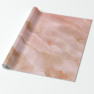 Pink liquid marble texture wrapping paper